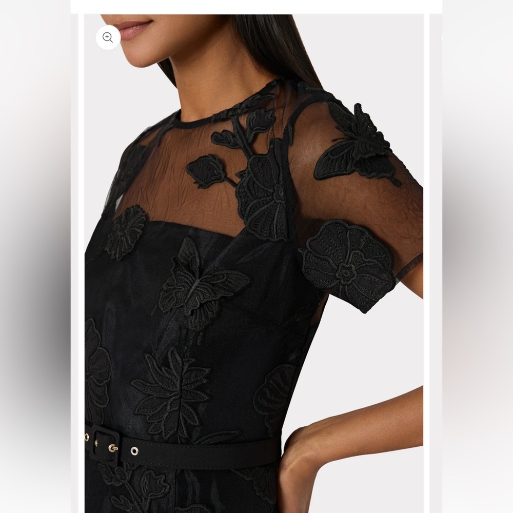 Milly Rosie 3D Butterfly Embroidery Dress Black Sz 10 NWT **No Belt**Retail $595 - Picture 3 of 7